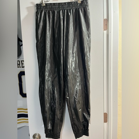 Victoria Secret Sport Shiny Black Track Pants - Picture 2 of 3